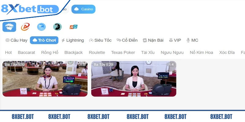 Game bài 8XBET là một trong những sảnh cược ăn khách nhất hiện nay