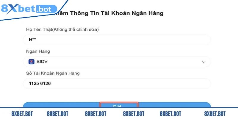 Mẹo rút tiền nhà cái 8xbet an toàn là chỉ sử dụng duy nhất một tài khoản
